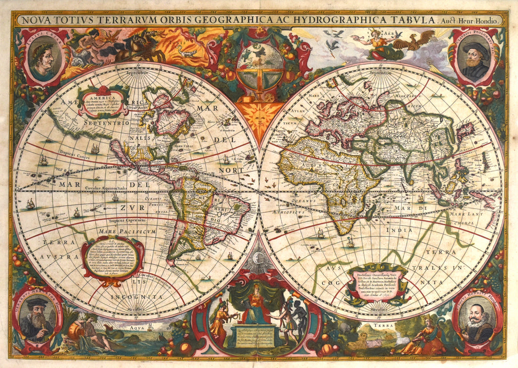 Nova Totius Terrarum Orbis Geographica ac Hydrographica Tabula: Hondius 1630 [First State]