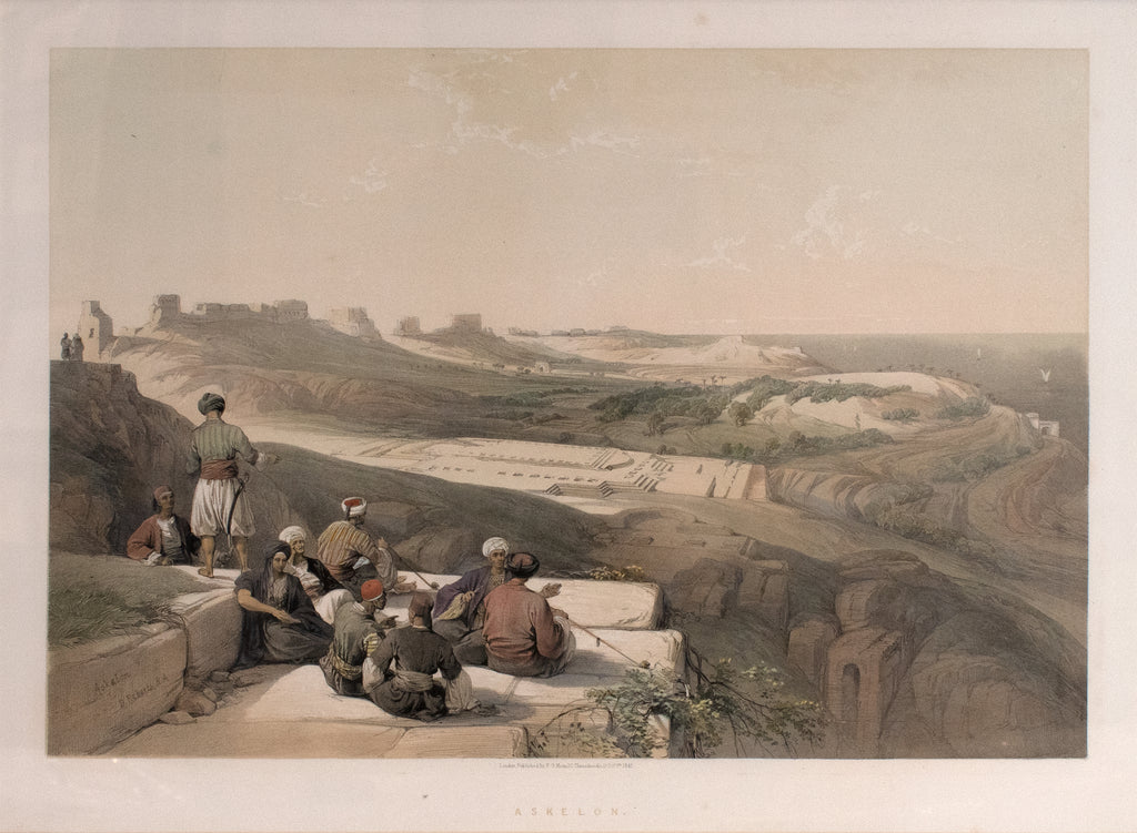 Old print of the city of Ashkelon in Israel