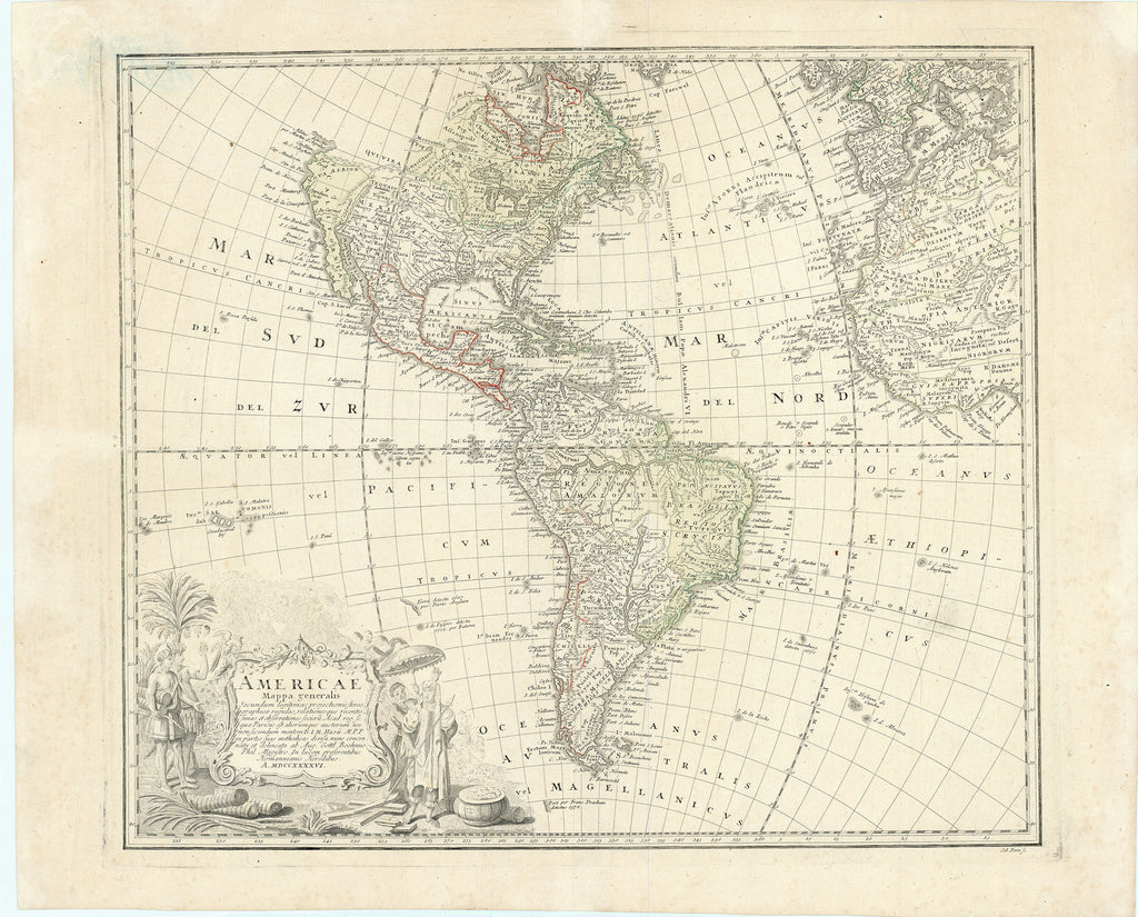 Old map of the Americas