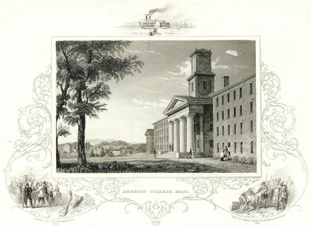 Old print of Amherst College