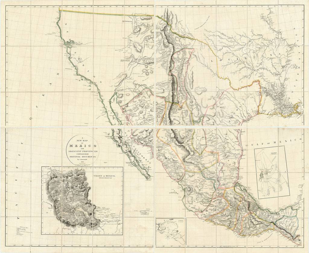 Old map of Mexico