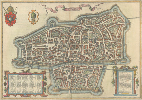 Old map of Augsburg, Germany