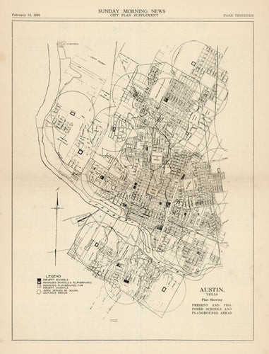 Old map of Austin, Texas
