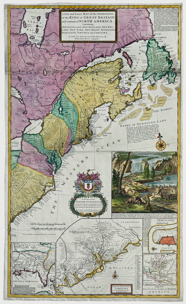 Moll Beaver Map First State 1715 Rare Map