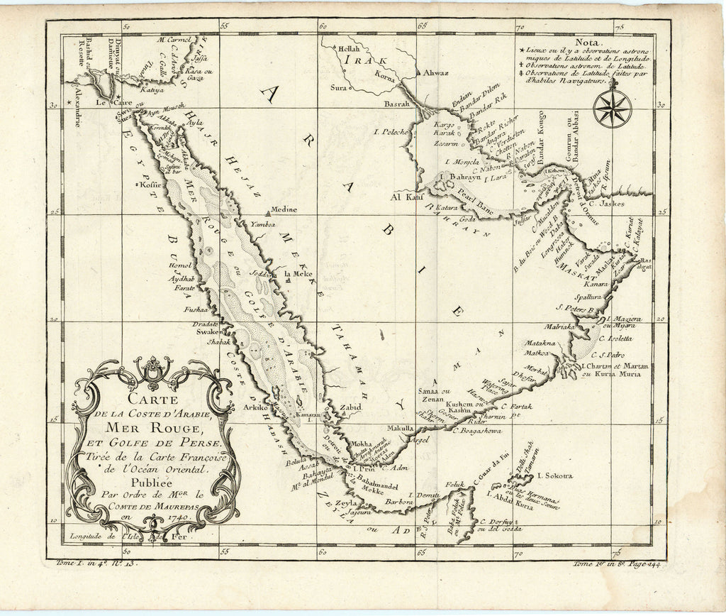 Old map of the Arabian Peninsula