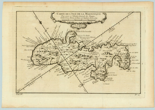 Old map of Martinique