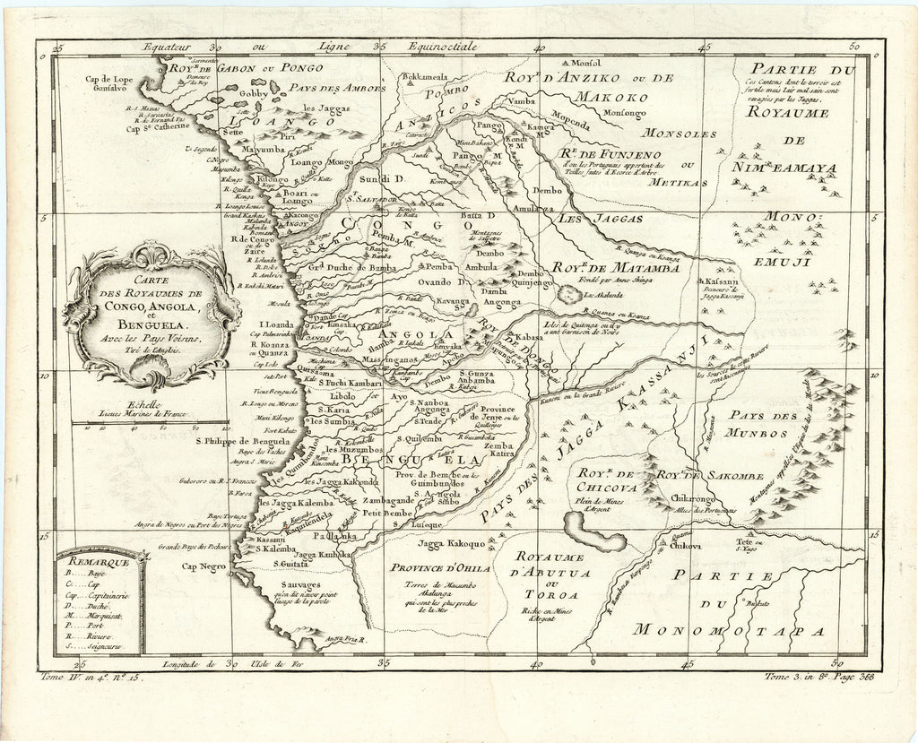 Old map of Angola and the Congo