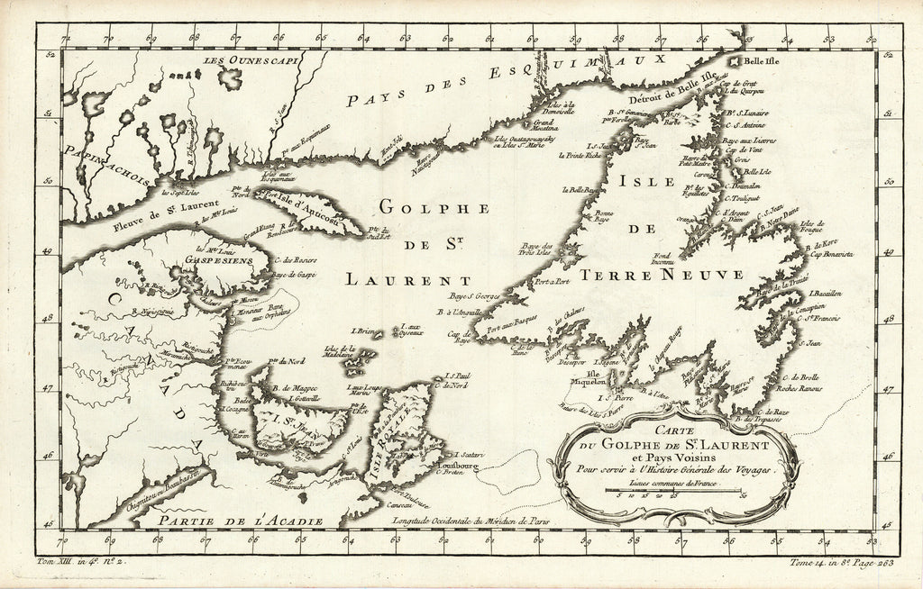 Old map of the Gulf of St. Lawrence