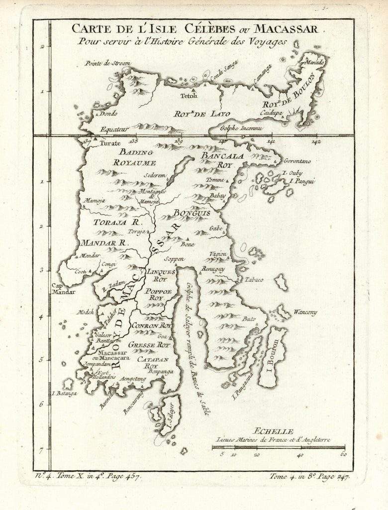 Old map of Sulawesi, Indonesia