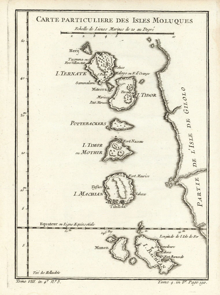 Old map of the Maluku Islands