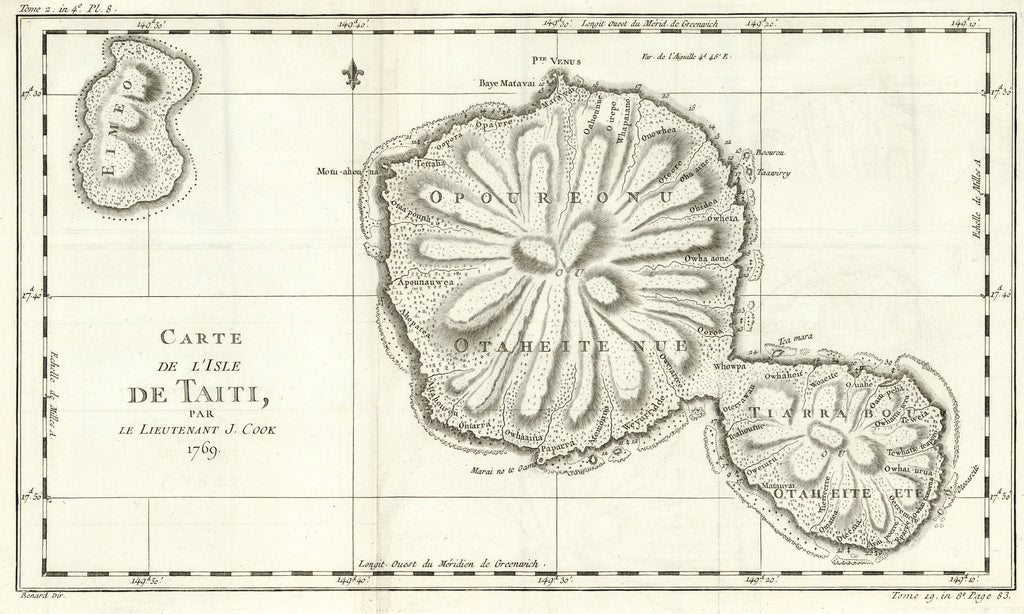 Old map of Tahiti