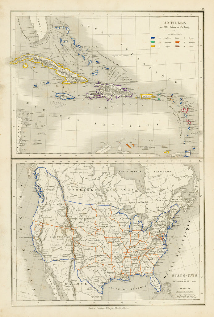 États-Unis: Drioux & Leroy 1853