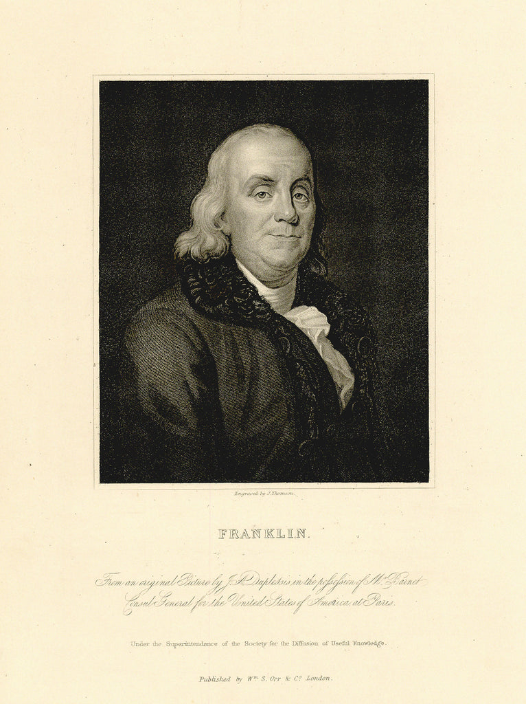 Old print of Benjamin Franklin