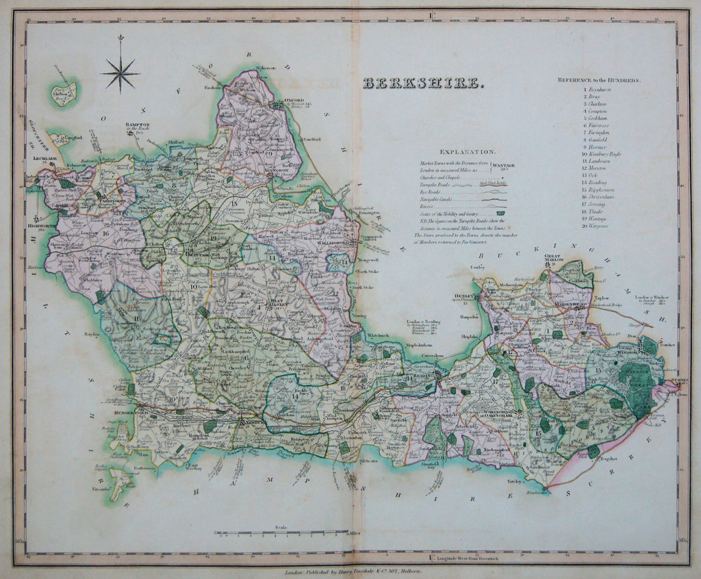 Old map of Berkshire, England