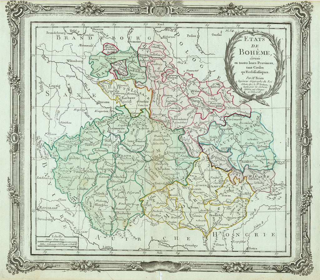 Old map of Bohemia