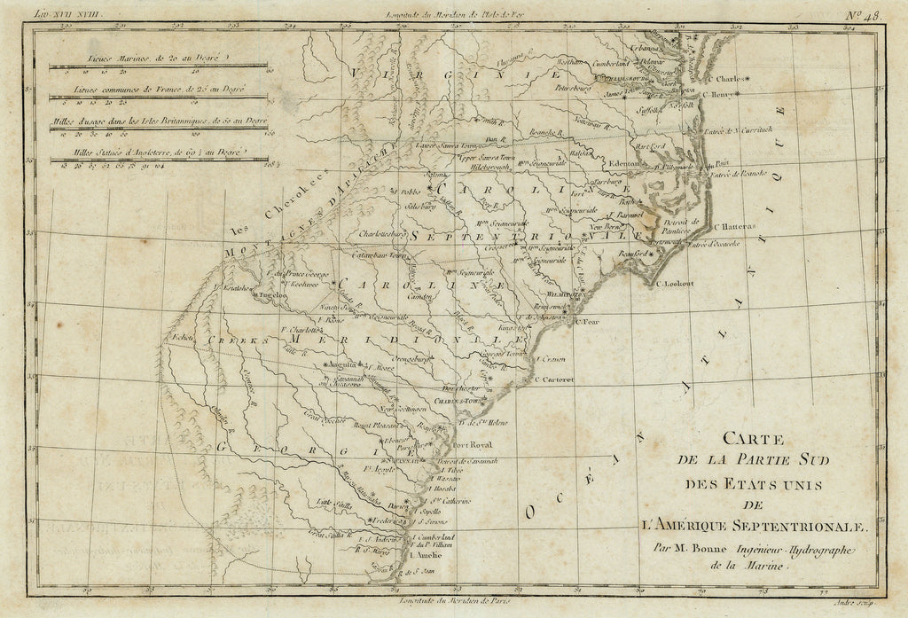 Old map of the Southeastern United States