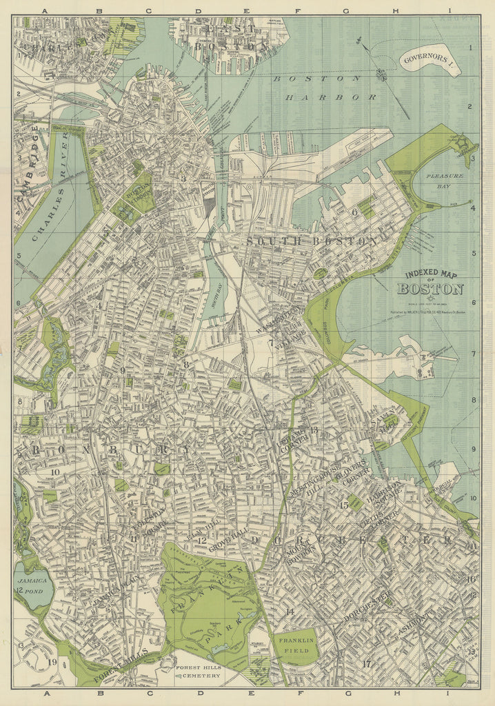 Old map of Boston