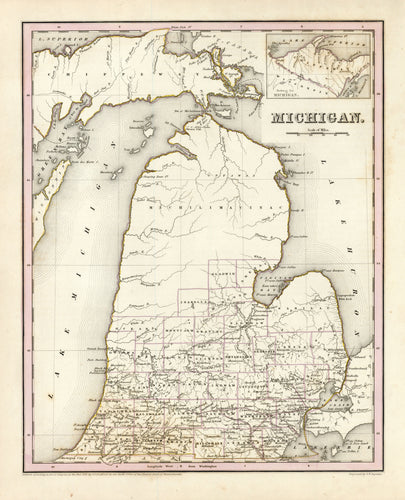 Old map of Michigan