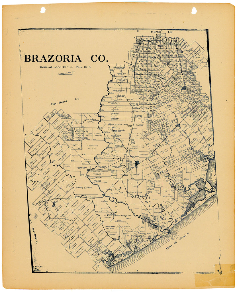 Brazoria County - Texas General Land Office Map ca. 1925