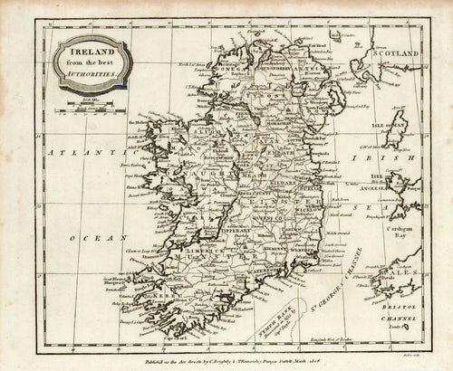 Old map of Ireland