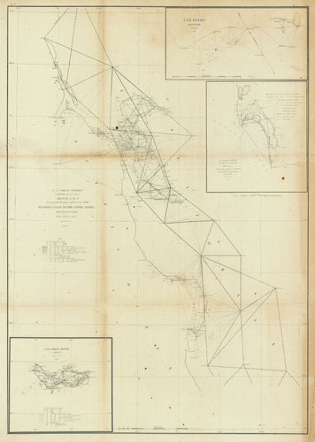 Old map of San Francisco Bay, California
