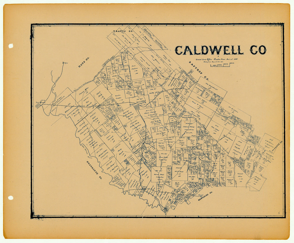 Caldwell County - Texas General Land Office Map ca. 1926
