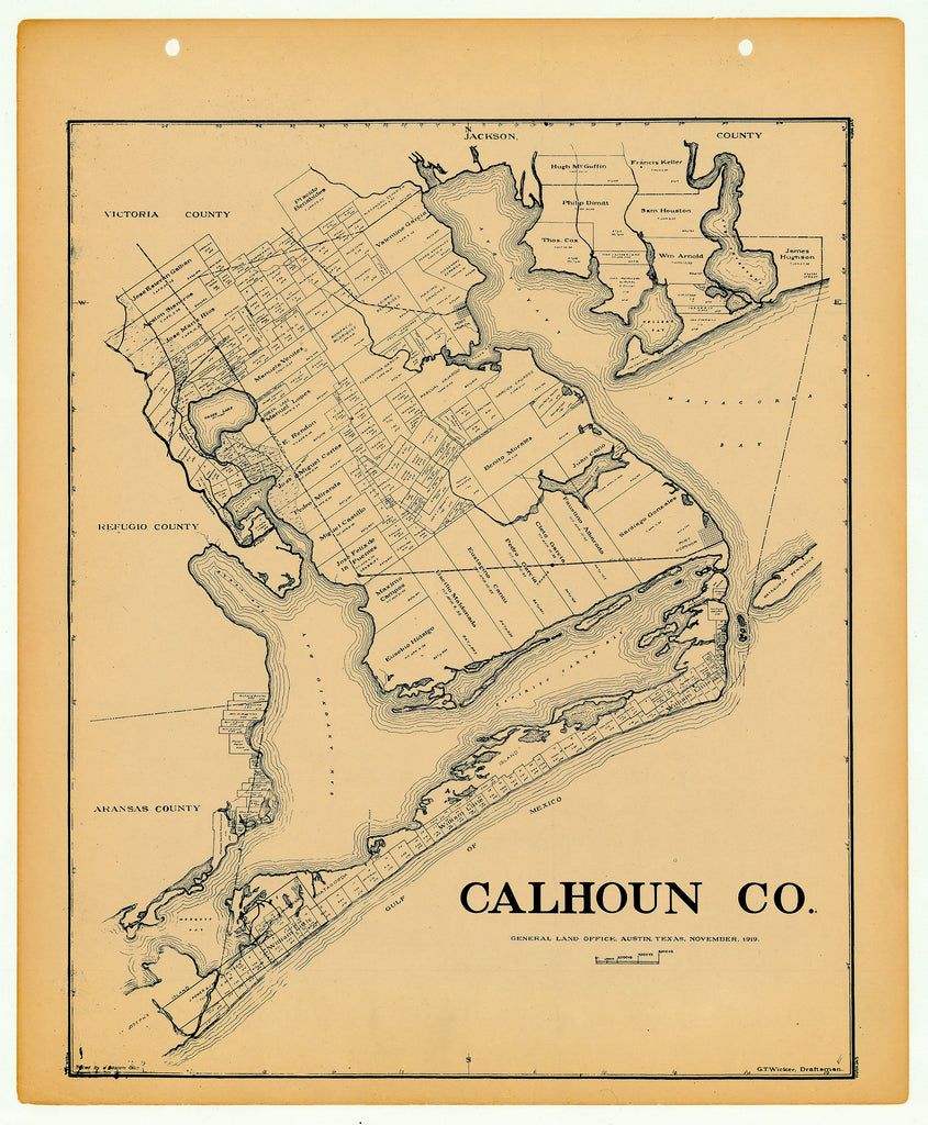 Calhoun County - Texas General Land Office Map ca. 1925