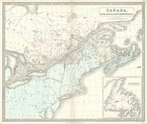 Old map of Canada