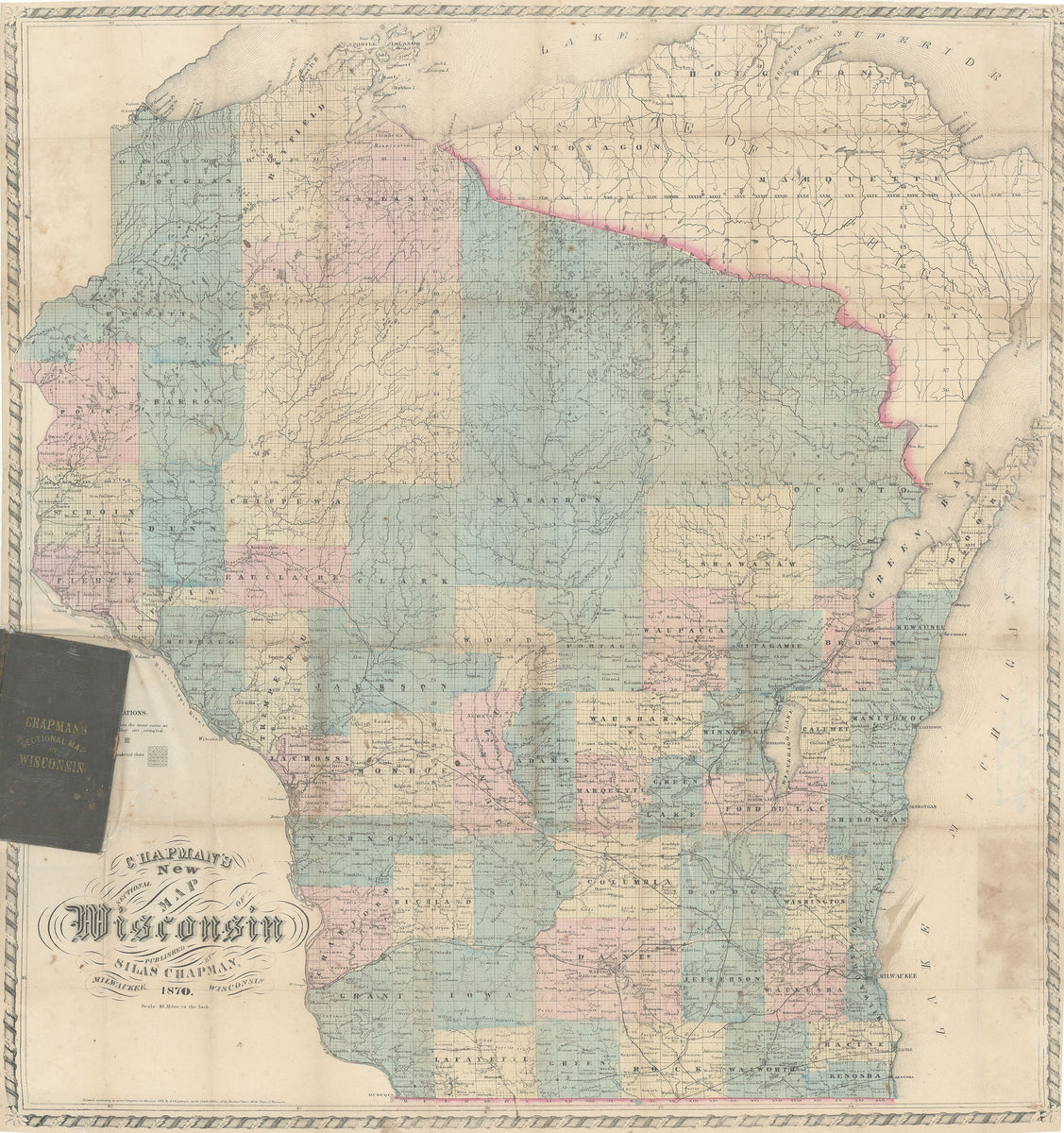 Chapman's New Sectional Map of Wisconsin: Chapman 1870 – The ...