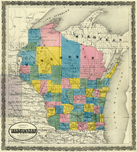 Old map of Wisconsin