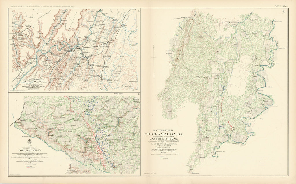 Battle-Field of Chickamauga, GA. et al: Bien, 1893