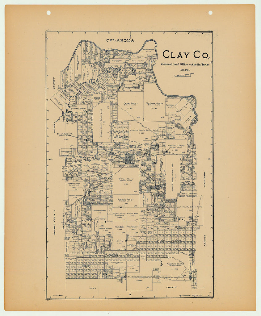 Clay County - Texas General Land Office Map ca. 1926