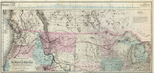 Old map of the Pacific Northwest and Canada