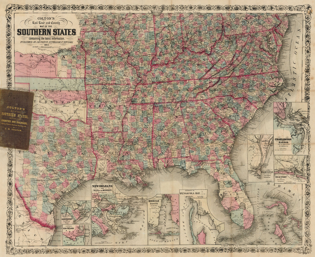 Old map of the southeastern United States