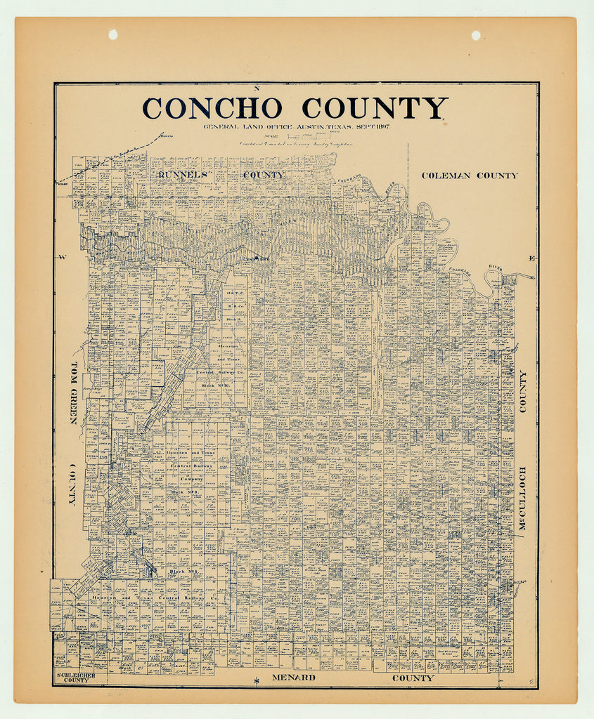 Concho County - Texas General Land Office Map ca. 1926