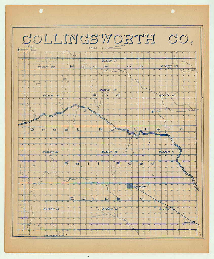 Collingsworth County - Texas General Land Office Map ca. 1926
