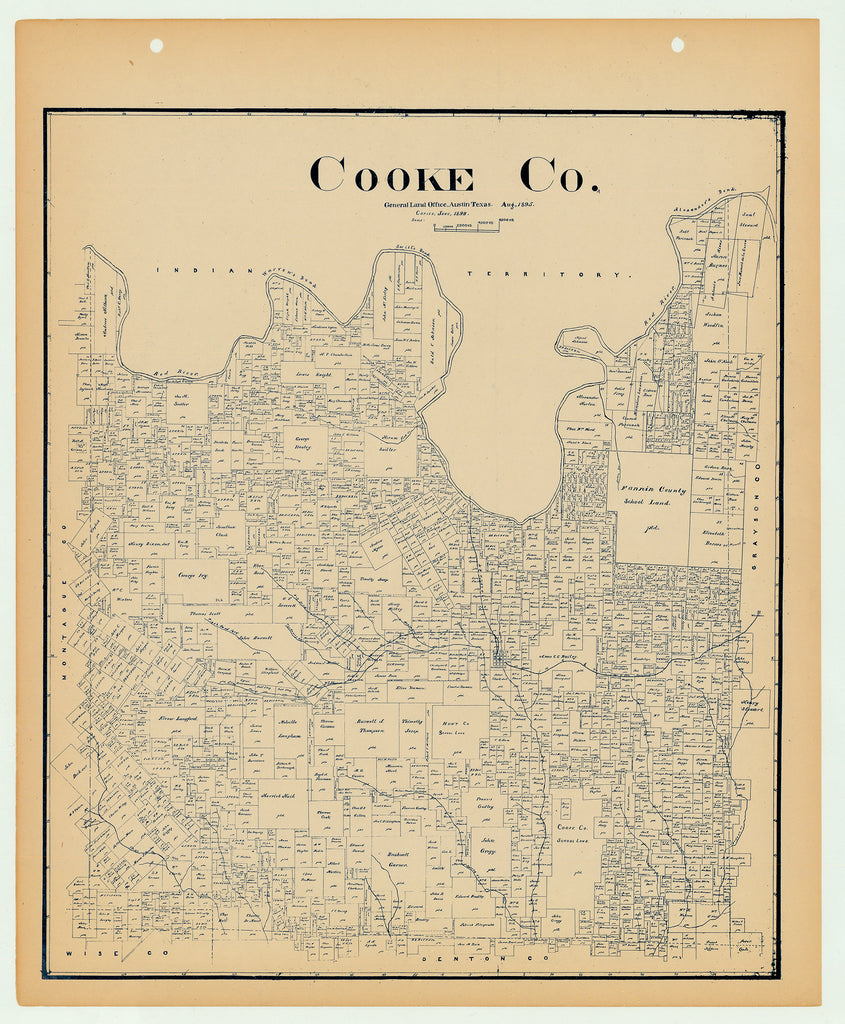 Cooke County - Texas General Land Office Map ca. 1925