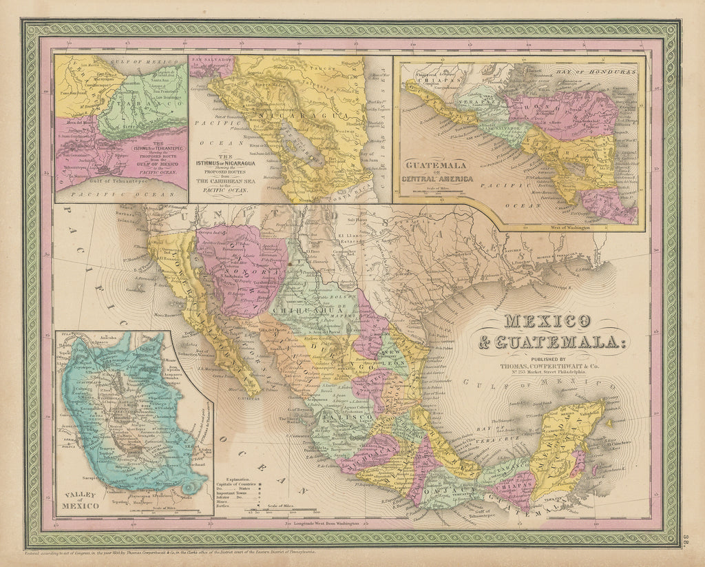 Mexico & Guatemala: Mitchell, 1850