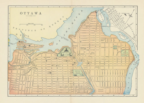 Old map of Ottawa, Canada
