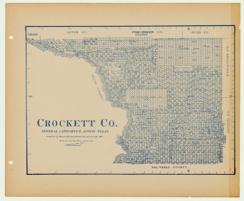 Crockett County - Texas General Land Office Map ca. 1926