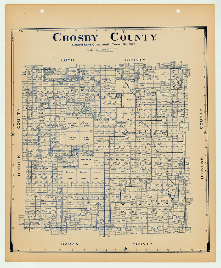 Crosby County - Texas General Land Office Map ca. 1926
