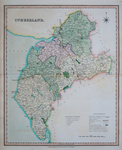 Old map of Cumberland, England