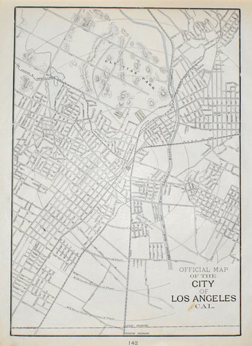 Old map of Los Angeles, California