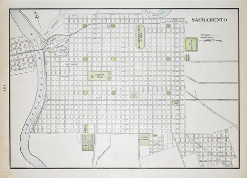 Old map of Sacramento, California