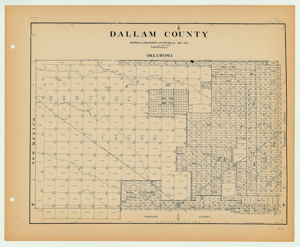 Dallam County - Texas General Land Office Map ca. 1926