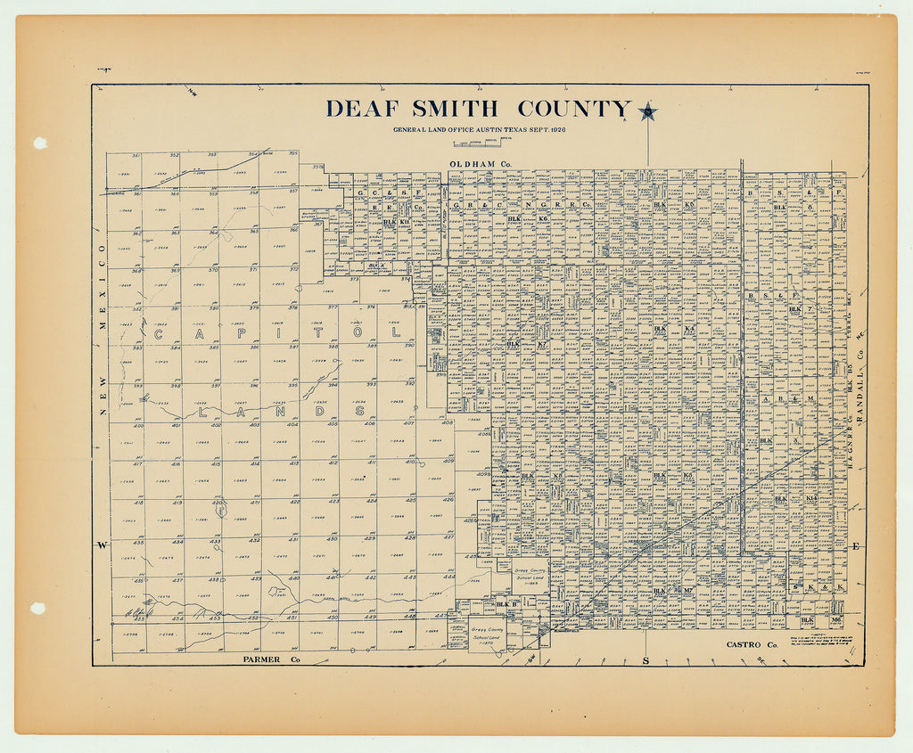 Deaf Smith County - Texas General Land Office Map ca. 1926