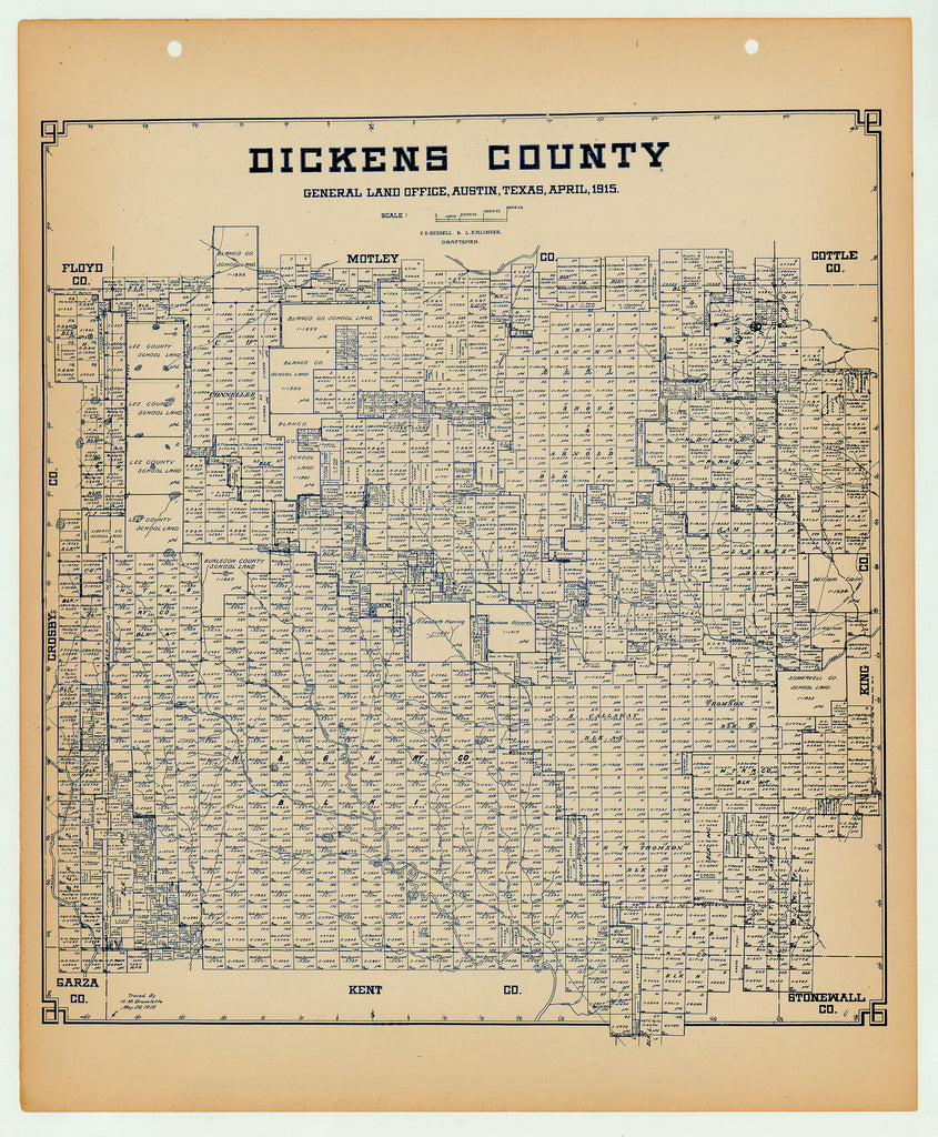 Dickens County - Texas General Land Office Map ca. 1926