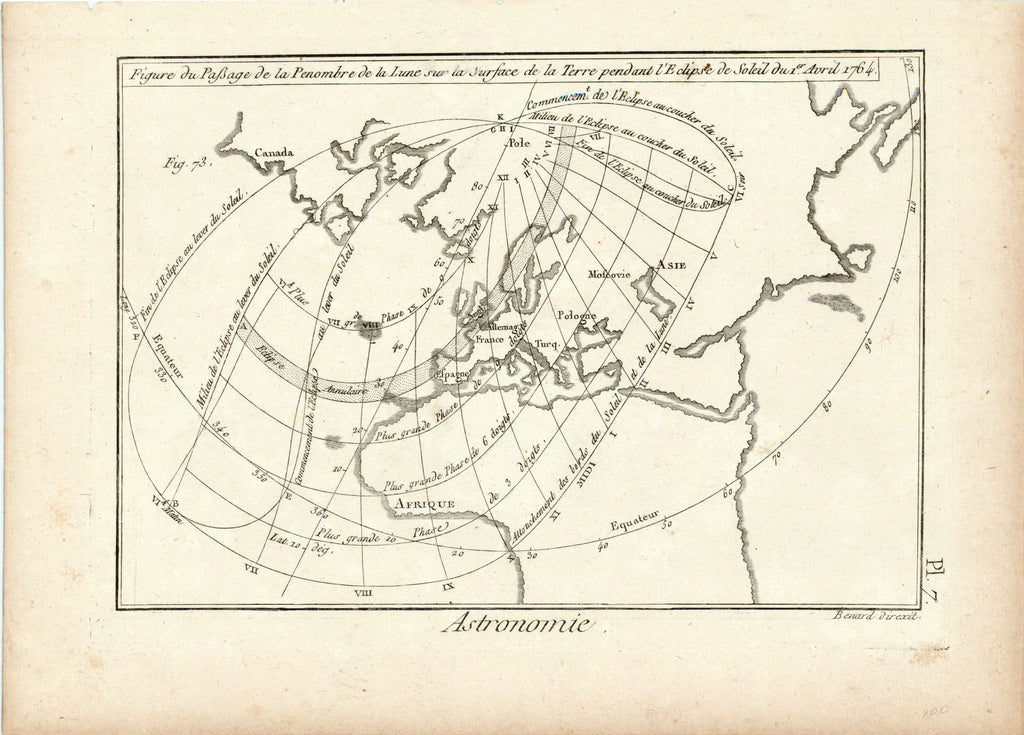 Old map of a solar eclipse