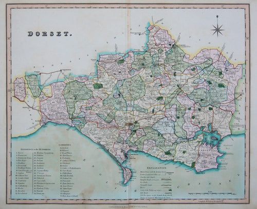 Old map of Dorset, England