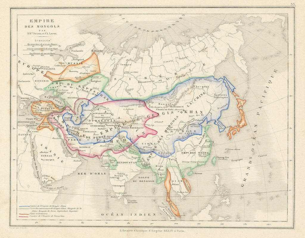 Old map of the Mongol Empire